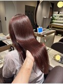 ブリーチなし◎大人可愛いピンクブラウンロング艶髪
