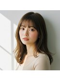 ロングヘアー/透明感ココアブラウンカラー/シャギーカット/越谷