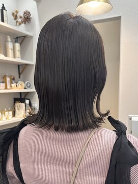 ポジ(poji) 切りっぱなしボブ 質感ストレート カット 顔まわり 艶髪