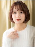 ウォームブラウン大人美人伸ばしかけショートボブX志木30代40代