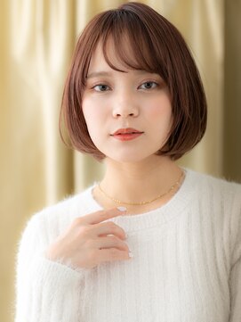 カバーヘア ブリス 志木南口駅前店(COVER HAIR bliss) ウォームブラウン大人美人伸ばしかけショートボブX志木30代40代