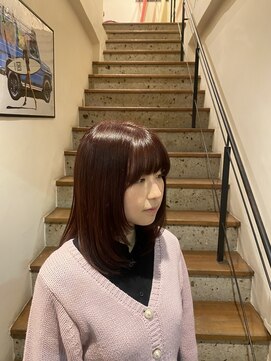 シュガー 盛岡(SUGAR) ミディアム　レイヤーカット　深めピンクカラー