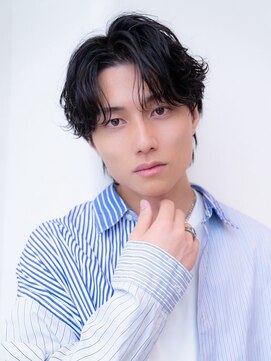 ケアリー 大泉学園(Carelly) ツイストパーマ七三オールバックマッシュウルフスリークショート
