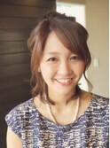 編み込みハーフアップ