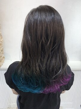 アンク クロス 池袋北口店(ANKHCROSS) 《アンククロス柴田》裾カラーオーシャンブルー、ピンクパープル