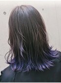 ラベンダーグレー×【裾カラー】パープル