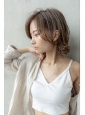 色っぽふんわり外ハネボブ/うる艶ラテベージュ/大人かわいい