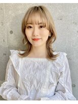 アッシュ 二子玉川店(Ash)&nbsp;ミディアムウルフ/ハイトーンカラー/デザインカラー/二子玉川