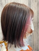 エヌアンドエー せんげん台店(N&A)&nbsp;外ハネくびレイヤーボブ×インナーカラー/ホワイトピンク