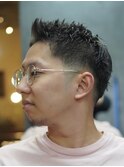 スパイキーショートメンズマッシュツイストパーマツーブロック