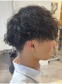 メンズカットツイストスパイラルパーマシャドウパーマショート