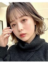 ティア(Tia.)&nbsp;縮毛矯正/髪質改善トリートメント/ミディアムヘア/グレージュ