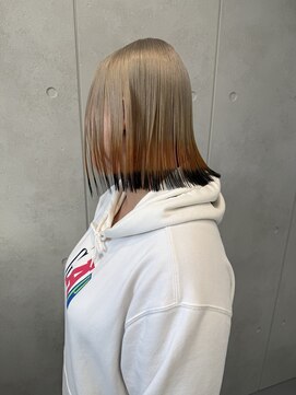 レオクマ(REOKUMA) 切りっぱなしボブ/ミルクティー/オレンジ/ブラック