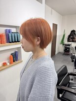 エルエスヘアー(LS HAIR)&nbsp;【片山陽基】ブリーチありオレンジベージュと丸みショート