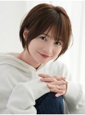 【F】大人カジュアル小顔カット艶感ベージュカラー