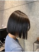 あご下2ｃｍボブ/オリーブブラウン