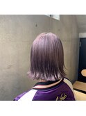 切りっぱなしボブ × アッシュヴァイオレット