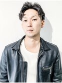 七三オールバックコンマヘアツイストパーマ