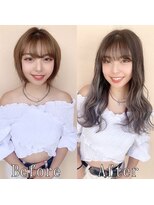 あるじゃんすー 天神店 ココアグレージュ×シルバーアッシュ#シールエクステ#小顔ヘア