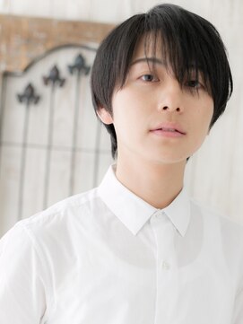 メンズヘア ビーセカンド 草加店(MENS HAIR B-2) 長めバングがレトロsexyなネイビーブラックビジカジヘアP草加