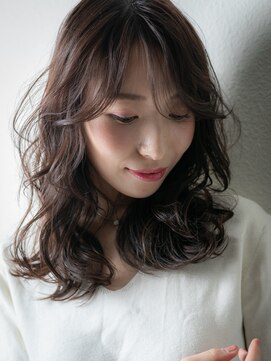 カバーヘア イヴ 戸頭店(COVER HAIR EVE) グレージュアッシュ波巻きフレンチカジュアルx戸頭20代30代40代