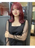 (lilley内堀)ワインレッド×韓国ヘア×ヘアスタイル