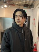 ダークアッシュアッシュブラックカルマパーマベリーショート