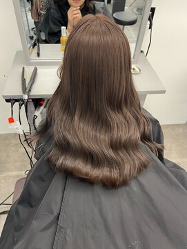 ペレ 栄店(PELE) デザインカラー/レイヤーカット/ウェットヘア/オリーブベージュ