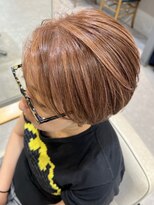 グラッシー センター北店(GLASSI)&nbsp;【白髪ぼかしハイライト】オレンジベージュ★小顔ショート★前髪