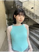◎切りっぱなしボブ縮毛矯正ショートボブストレートパーマ