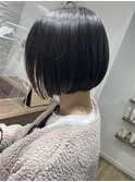 ミニボブ/黒髪/ストレートボブ/ショートボブ/切りっぱなし