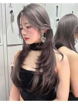 ロンドガーネット 池袋(Lond garnet) ミニウルフレイヤーカット顔周り前髪韓国ミディアムロング/池袋