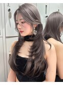 ミニウルフレイヤーカット顔周り前髪韓国ミディアムロング/池袋