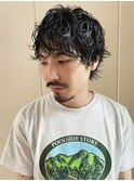 メンズ/スペインカール/スパイキーショート/ブルーブラック