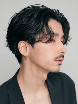 テン 心斎橋(tenn.) 難波フェザーパーマフェザーショートニュアンスパーマ20代黒髪