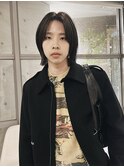 =メンズボブ/フェザーパーマ／MEN’S HAIR/ブルーブラック