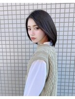 ロンドリゼル 札幌(Lond RiseL)&nbsp;オリーブグレー/前髪/ボブ/黒髪/レイヤーカット/小顔/札幌駅