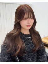 ウキ(uki)&nbsp;ブラウン　レイヤーカット　韓国