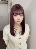チェリーピンク/艶髪セミロング/顔周りレイヤー/心斎橋