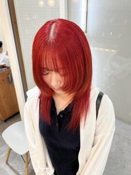 シア 新越谷店(SHEER) レッドカラー×顔まわりレイヤー【新越谷／南越谷】