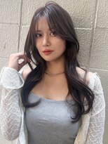 ユニバイリサ 天神大名店(uni by risa)&nbsp;シースルーバング ラベンダーベージュ レイヤーカット 艶髪