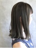 ハッシュカットフルバング似合わせカットレッドブラウン20代30代