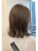 韓国ミディ外ハネボブ_くびれヘアアプリコットオレンジ