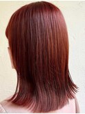 ブリーチオンカラー／艶感ブロンズレッド