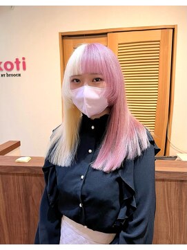 コティバイブローチ 名古屋(koti BY broocH) pail pink×white blond