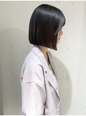 "久保田"まとまるぷつっとボブあご下前髪カット地毛風ストレート