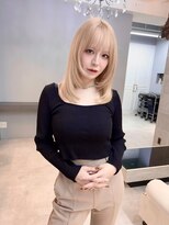 ドロシー 郡山桑野店(Dorothy)&nbsp;ベージュグレー黒髪レイヤーくびれヘア小顔10代20代30代40代