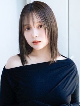 エインアンリー 表参道(AIN.ANLY.) 薄めバングフェイスレイヤーハッシュカット切りっぱなしミディ