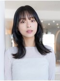 韓国レイヤー顔周りカット透明感カラー髪質改善艶髪シースルー