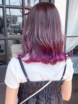 アイル(I'll) 【Hair Make I`ll】 ネオンカラーグラデーションラベンダー